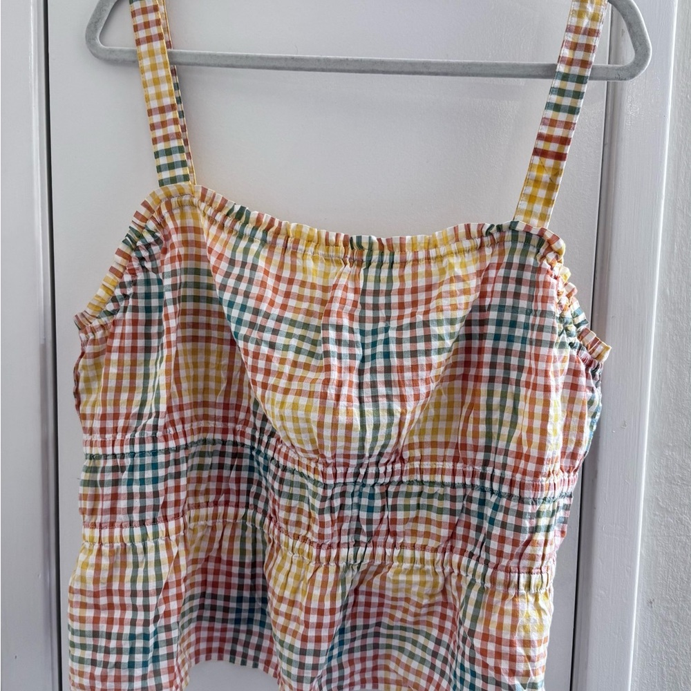 Madewell Gingham Peplum Tank